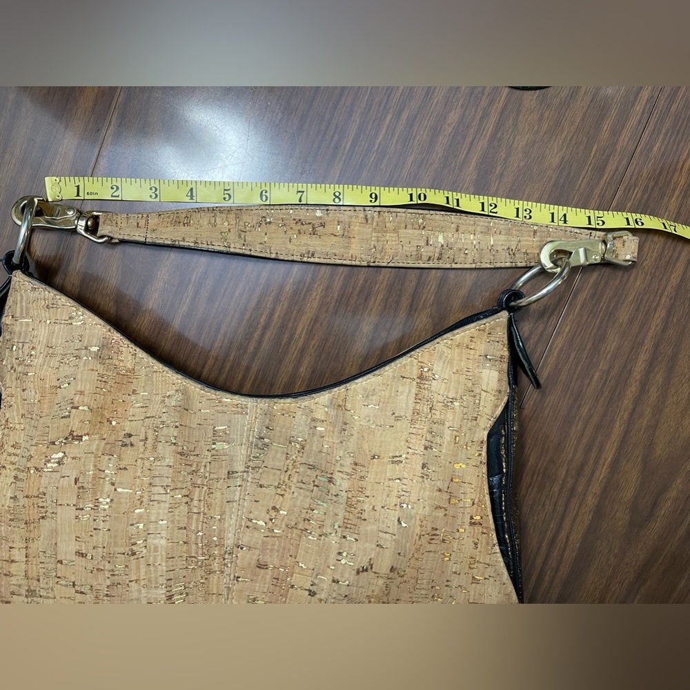 Neutral Cork Hobo Bag with Gold Fleck Accent - Picture 14 of 14